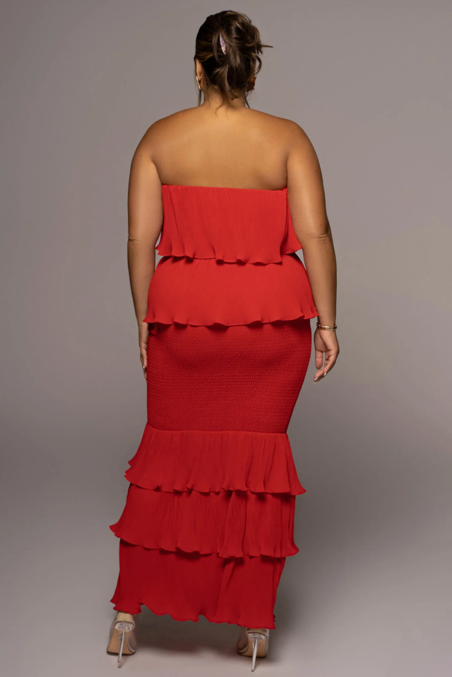 JLUXLABEL Red Casa Blanca Ruffle Dress