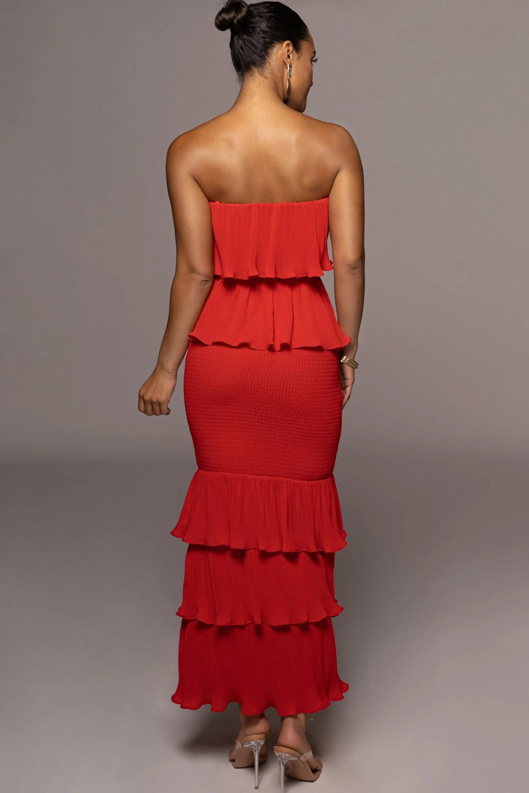 JLUXLABEL Red Casa Blanca Ruffle Dress