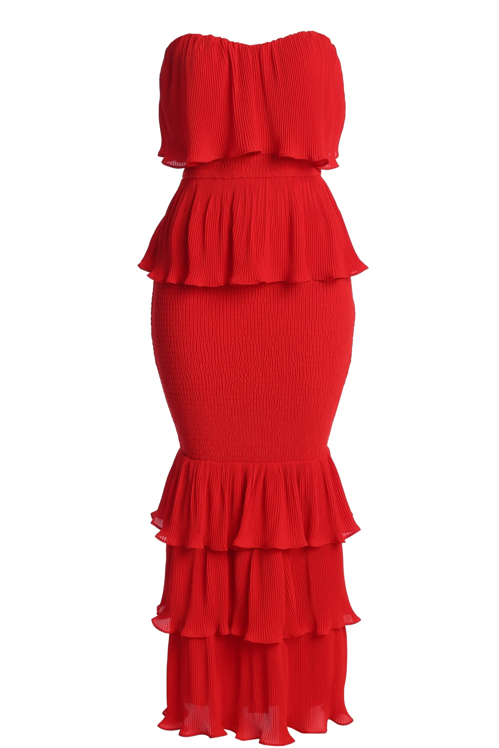 JLUXLABEL Red Casa Blanca Ruffle Dress