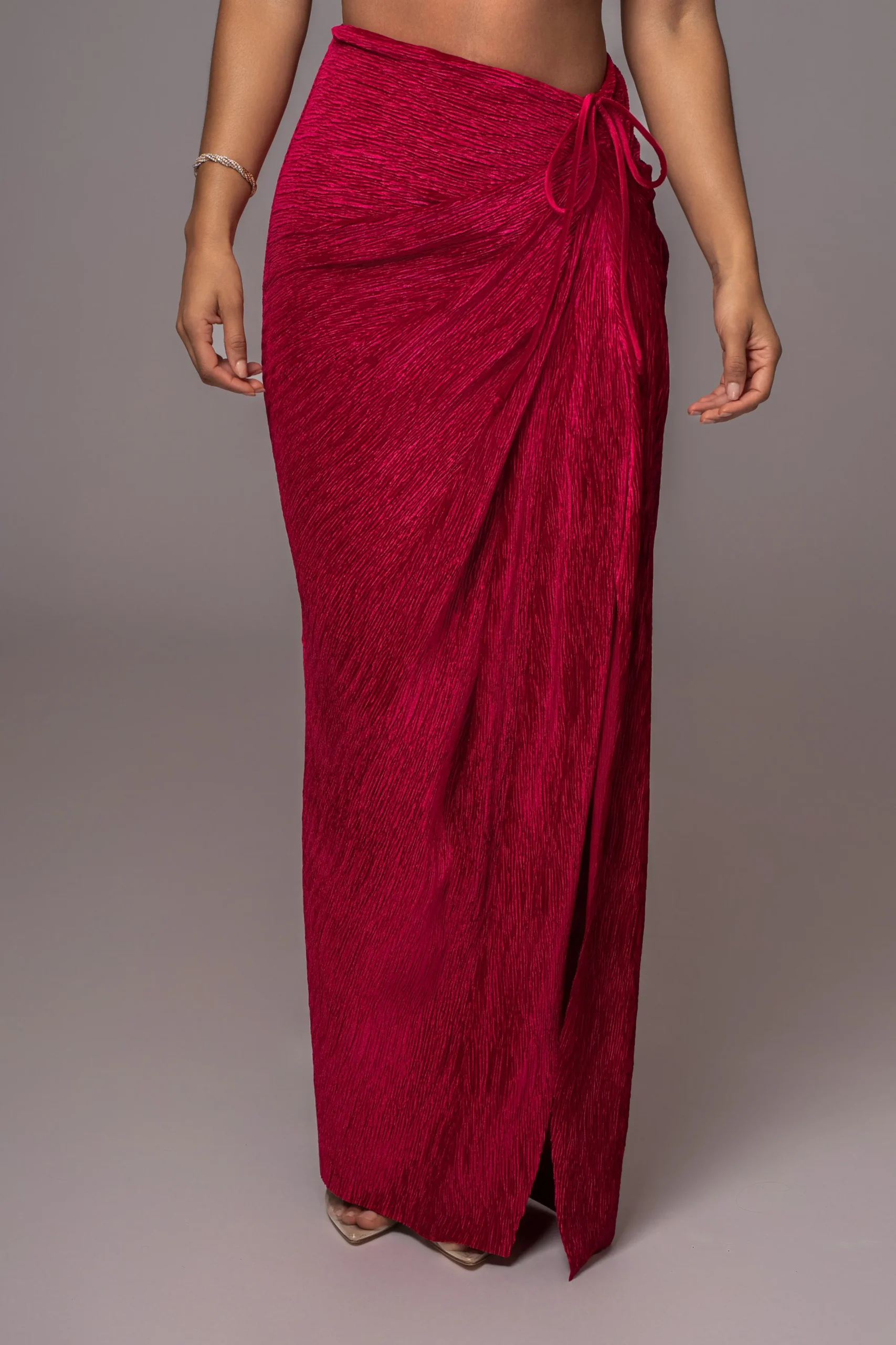 JLUXLABEL Red Chosen One Velvet Skirt Set