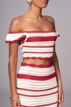 JLUXLABEL Red Corazon Ruffle Skirt Set