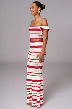 JLUXLABEL Red Corazon Ruffle Skirt Set