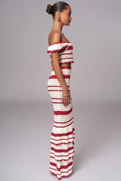 JLUXLABEL Red Corazon Ruffle Skirt Set