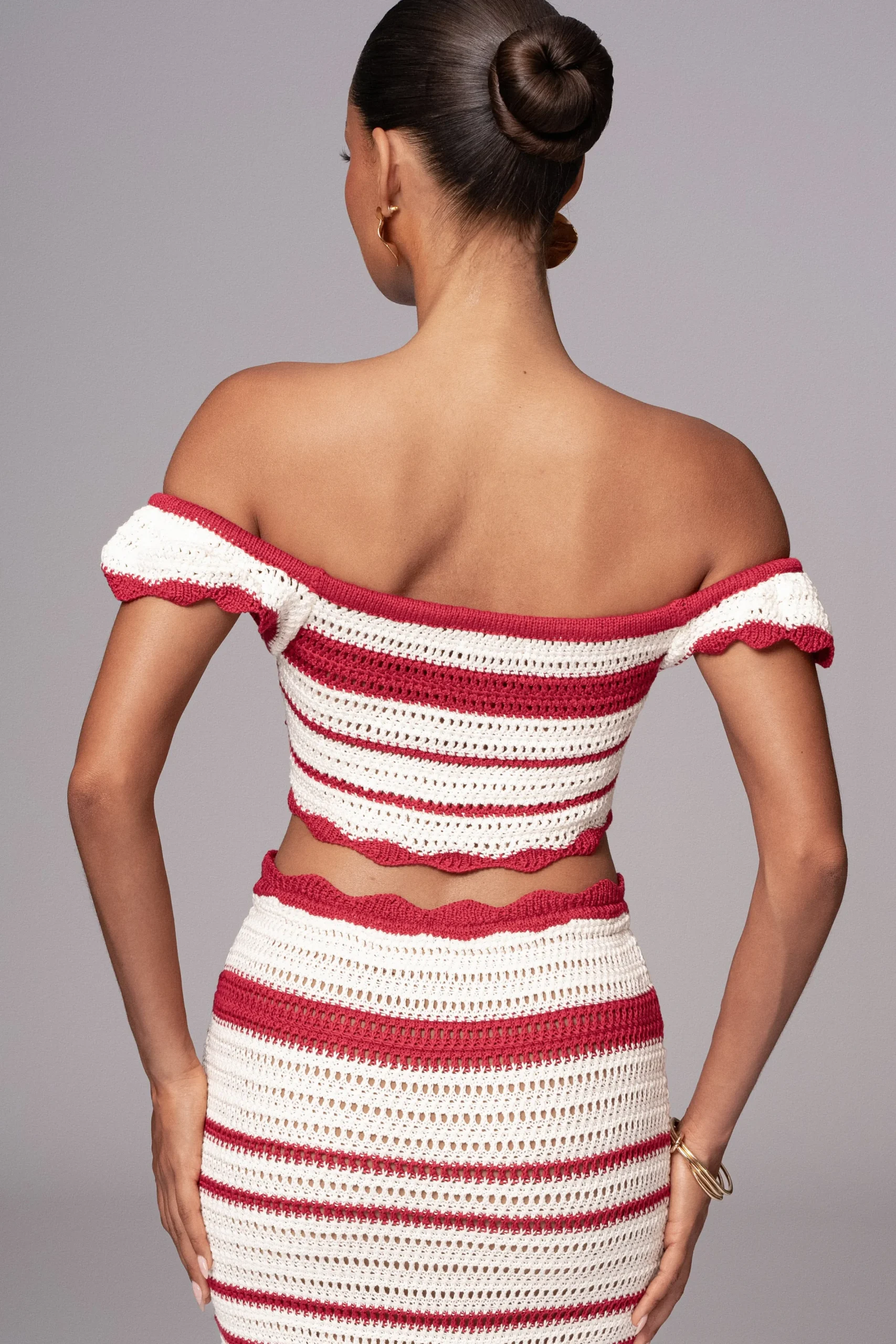 JLUXLABEL Red Corazon Ruffle Skirt Set