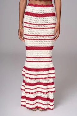 JLUXLABEL Red Corazon Ruffle Skirt Set