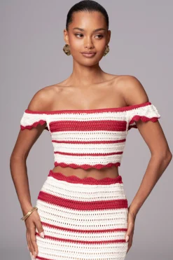 JLUXLABEL Red Corazon Ruffle Skirt Set