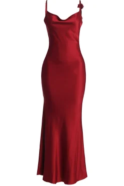 JLUXLABEL Red Down The Aisle Satin Gown
