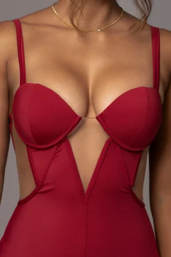 JLUXLABEL Red Enchantment Bustier Maxi Dress