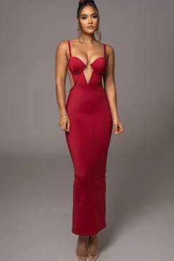 JLUXLABEL Red Enchantment Bustier Maxi Dress
