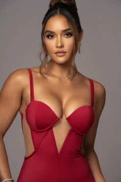 JLUXLABEL Red Enchantment Bustier Maxi Dress