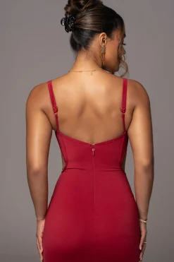 JLUXLABEL Red Enchantment Bustier Maxi Dress