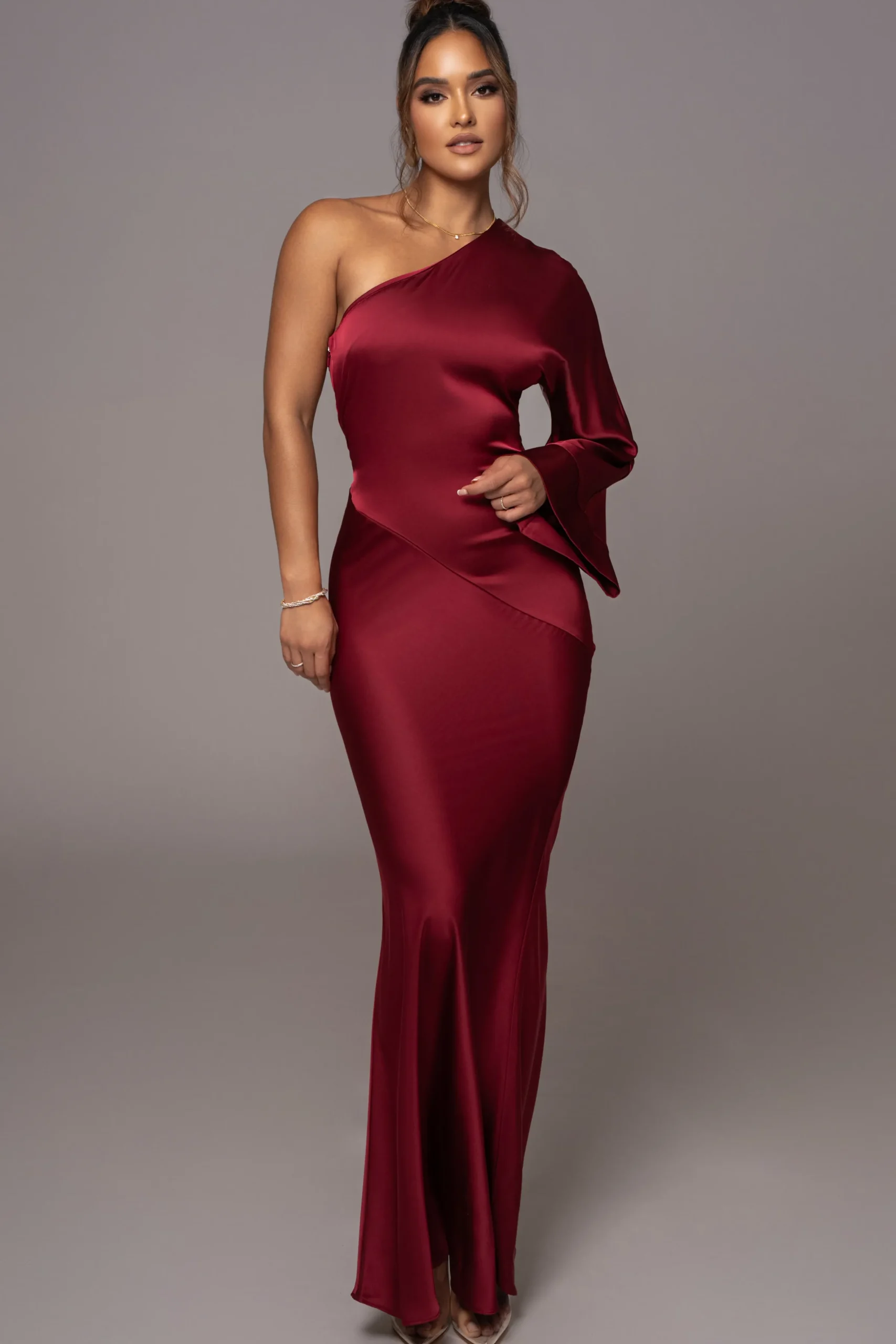JLUXLABEL Red Femme Drape Maxi Dress
