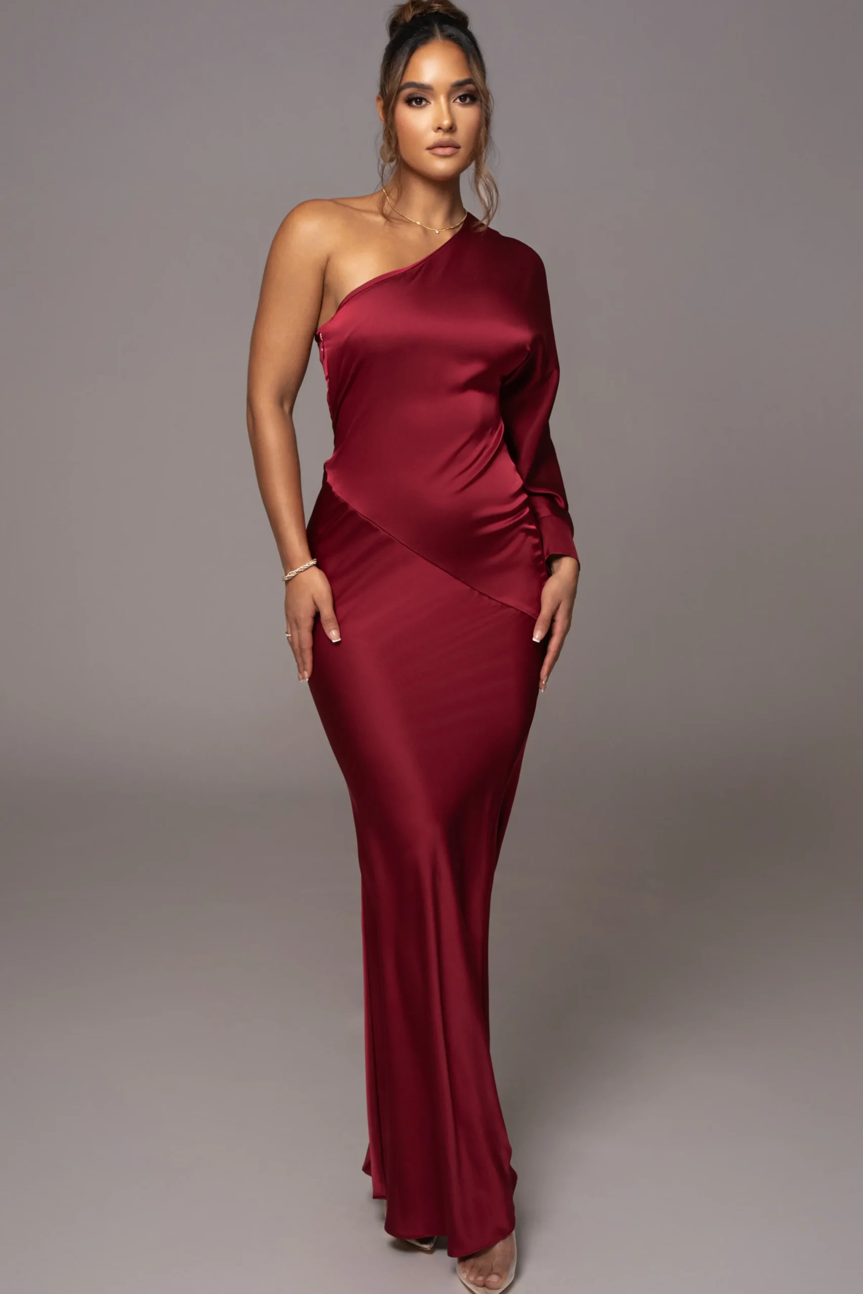 JLUXLABEL Red Femme Drape Maxi Dress