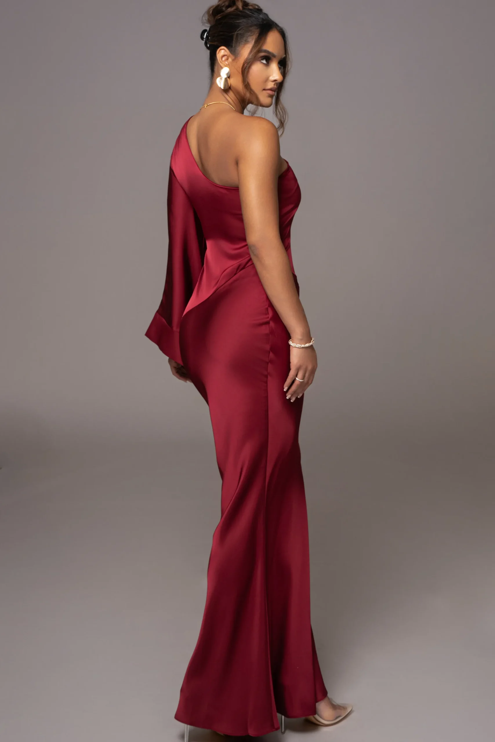 JLUXLABEL Red Femme Drape Maxi Dress