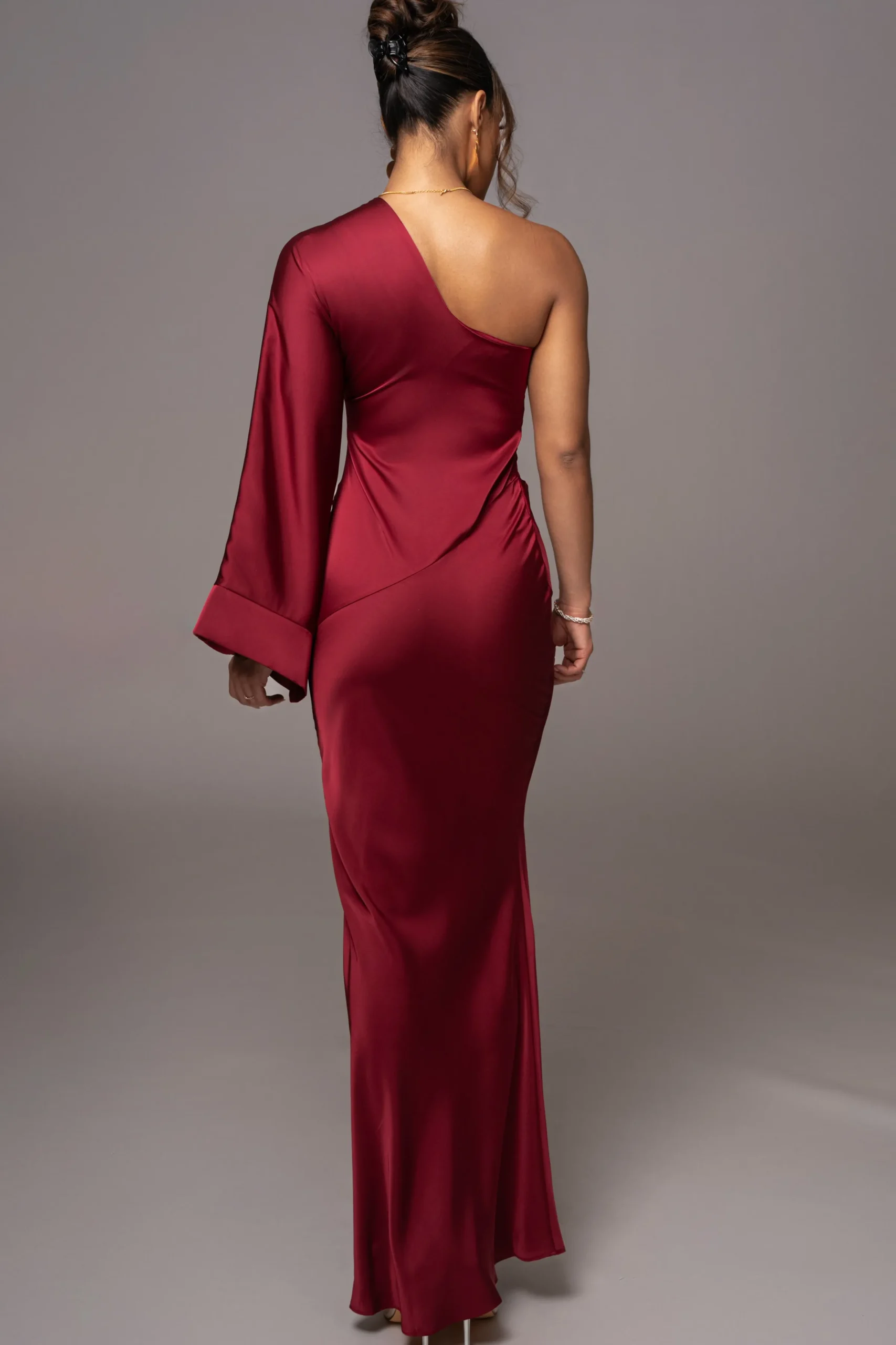 JLUXLABEL Red Femme Drape Maxi Dress