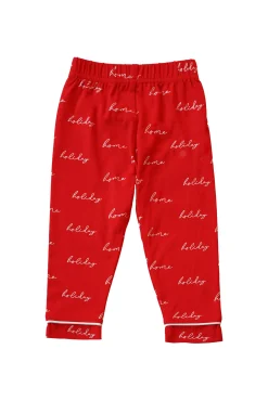 Kids JLUXLABEL Red Home For The Holidays Kids Pajama Set