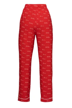 JLUXLABEL Red Home For The Holidays Adult Pajama Set