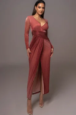 JLUXLABEL Red Karissa Plunge Maxi Dress