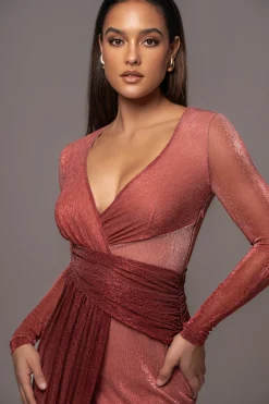 JLUXLABEL Red Karissa Plunge Maxi Dress