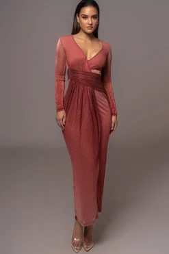 JLUXLABEL Red Karissa Plunge Maxi Dress