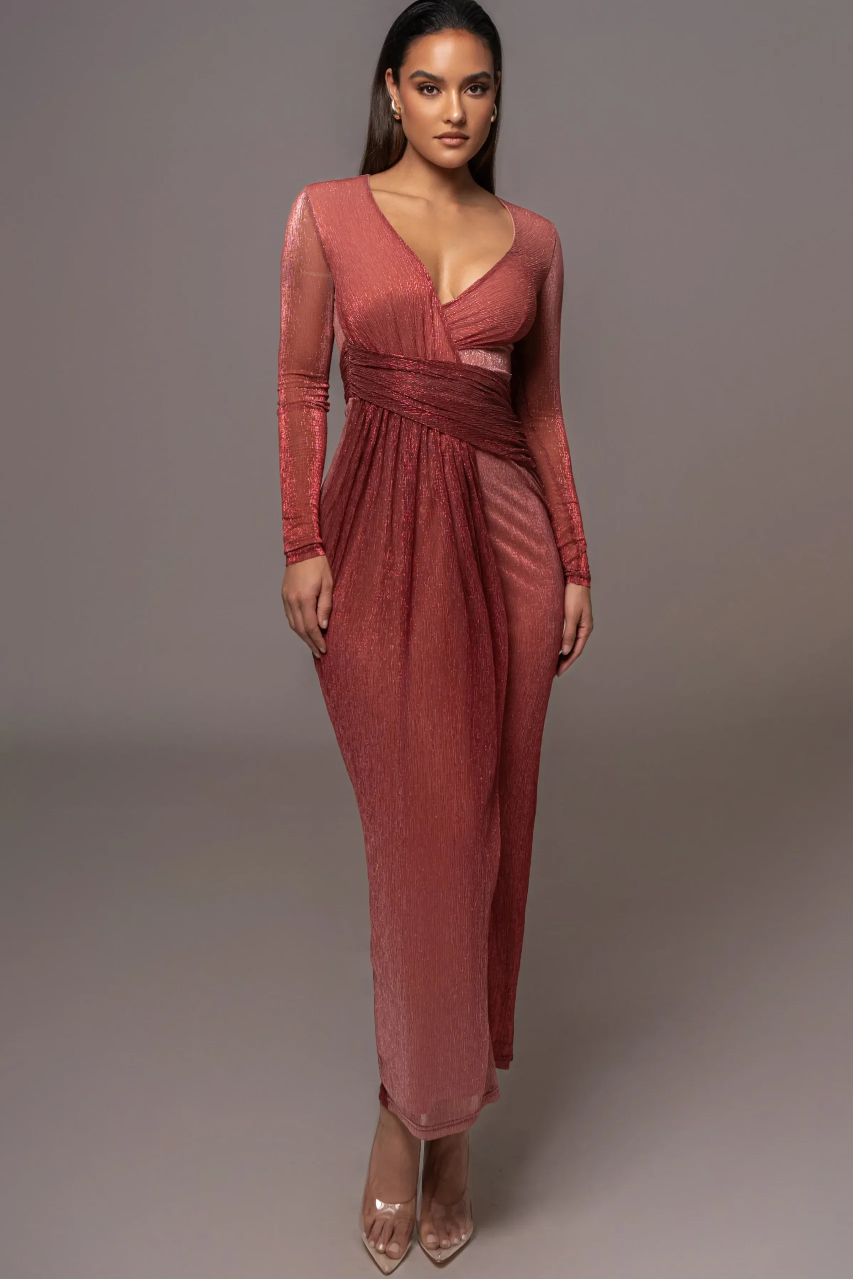 JLUXLABEL Red Karissa Plunge Maxi Dress