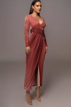 JLUXLABEL Red Karissa Plunge Maxi Dress