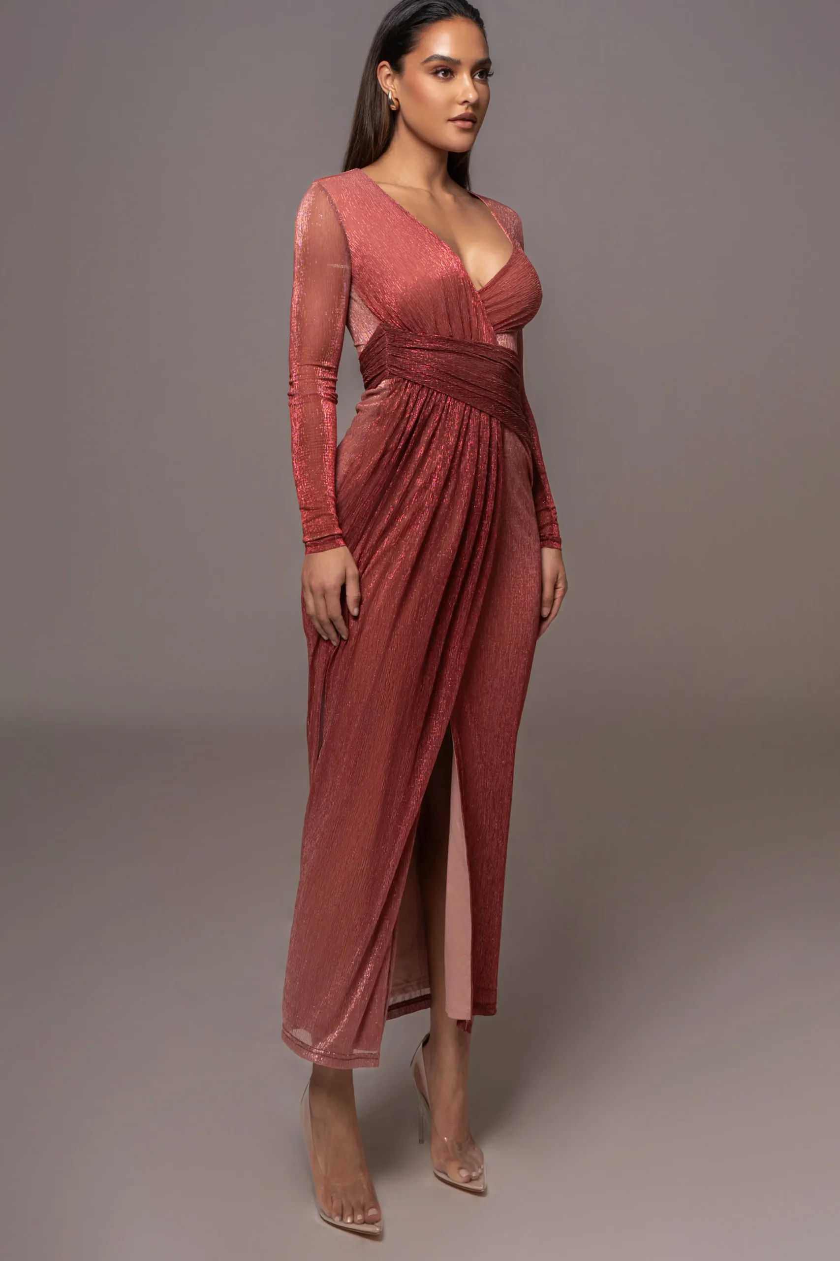 JLUXLABEL Red Karissa Plunge Maxi Dress