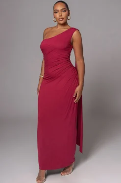 JLUXLABEL Red Kianna Drape Maxi Dress