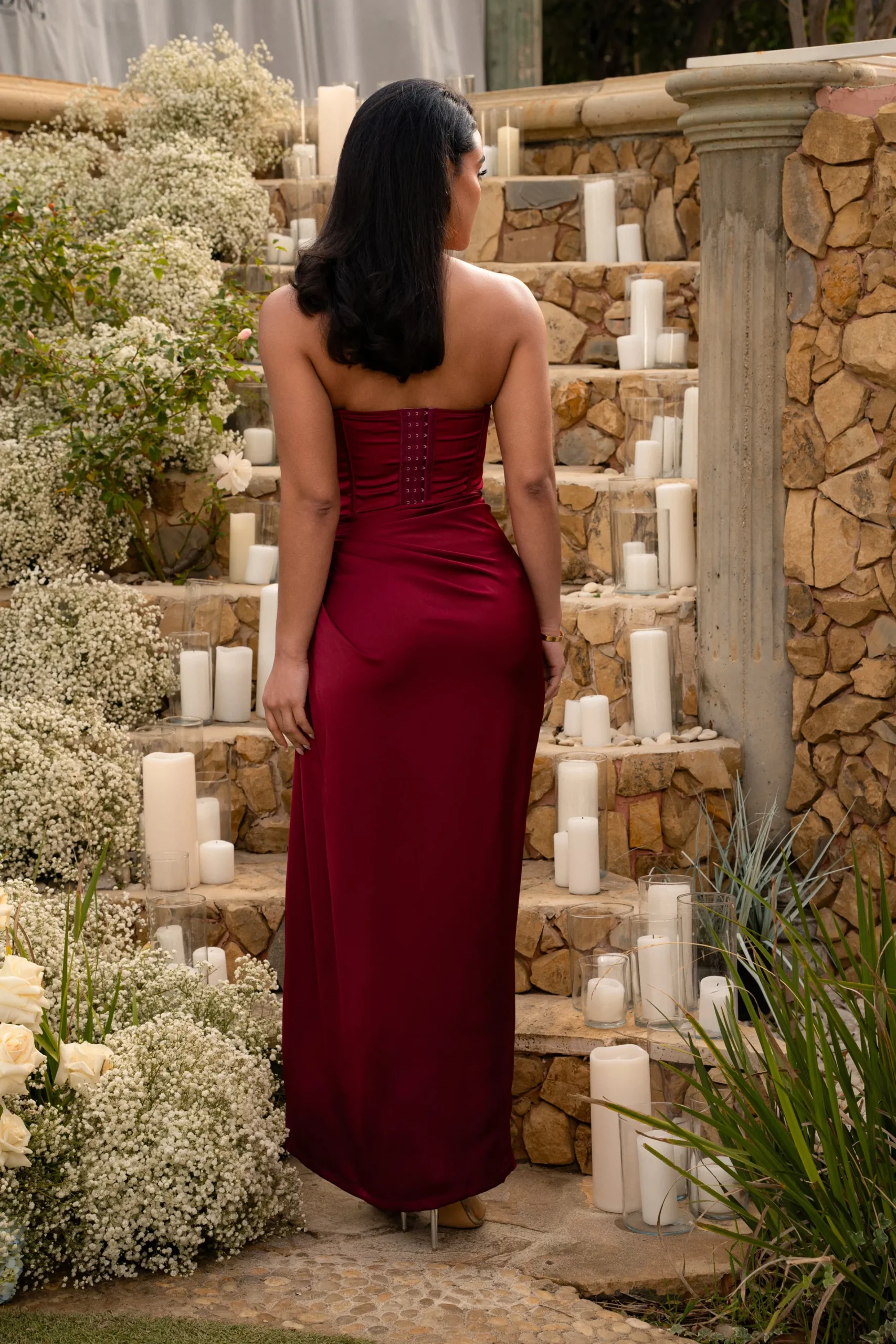 JLUXLABEL Red Leo Matte Satin Bustier