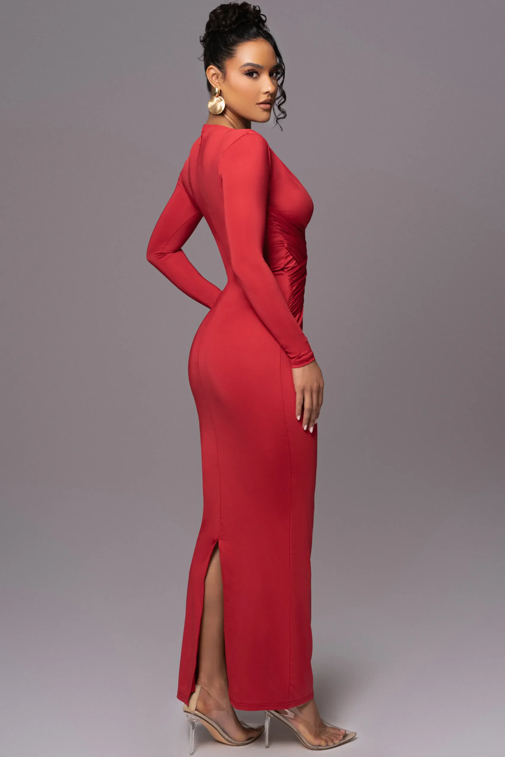 JLUXLABEL Red Rowan Plunge Maxi Dress