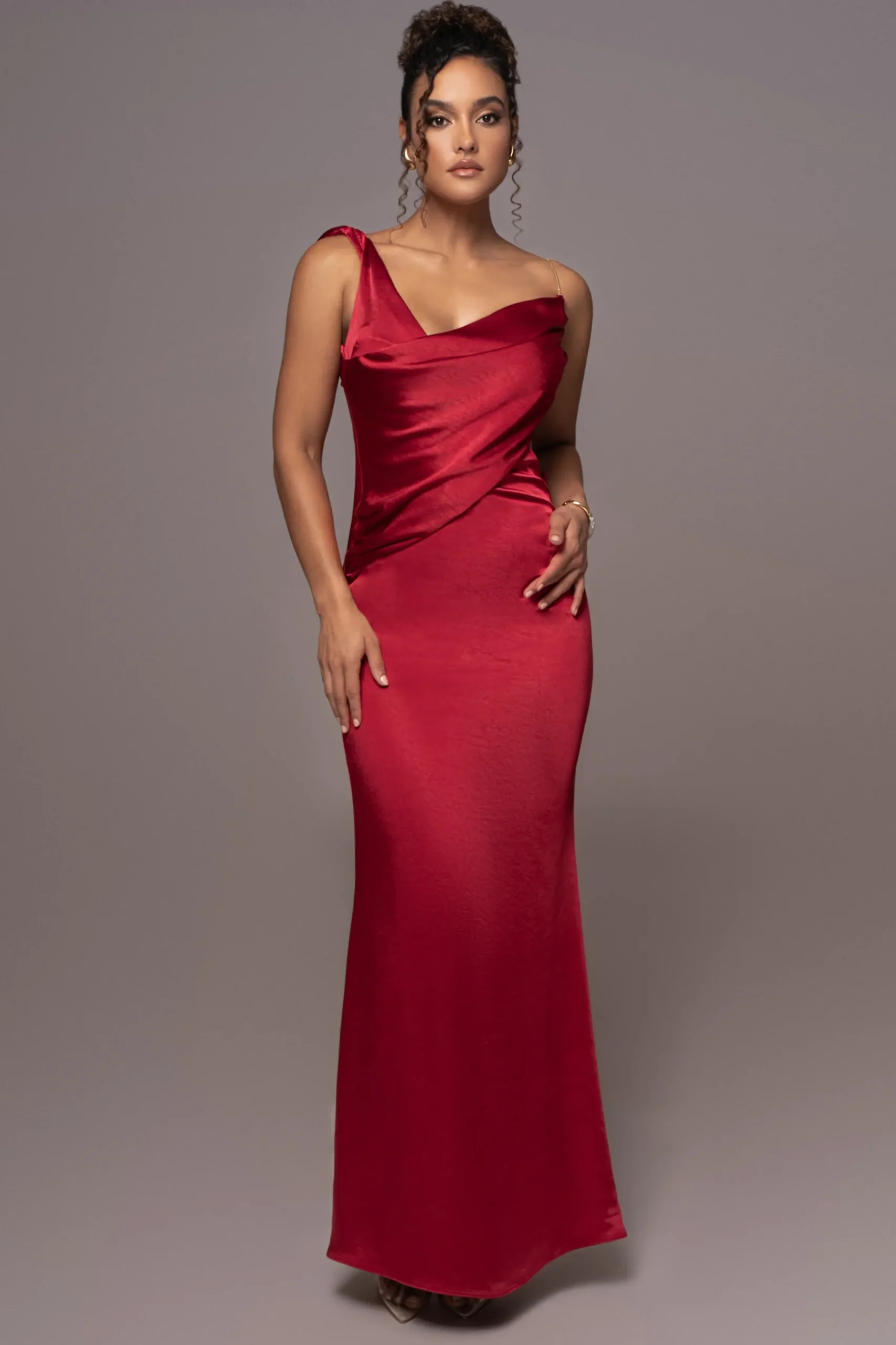 JLUXLABEL Red Satin Belle Maxi Dress
