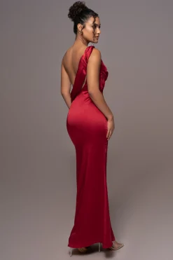 JLUXLABEL Red Satin Belle Maxi Dress