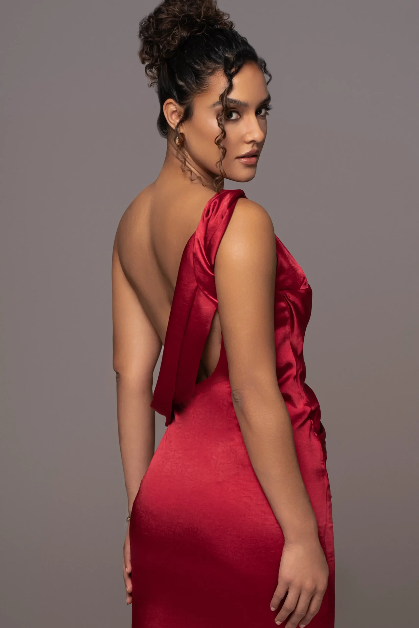 JLUXLABEL Red Satin Belle Maxi Dress