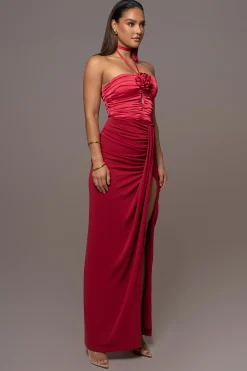 JLUXLABEL Red Tara Drape Skirt
