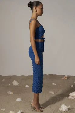 JLUXLABEL Royal Blue Extend Your Stay Skirt Set