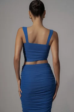 JLUXLABEL Royal Blue Extend Your Stay Skirt Set