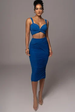 JLUXLABEL Royal Blue Extend Your Stay Skirt Set