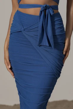JLUXLABEL Royal Blue Extend Your Stay Skirt Set