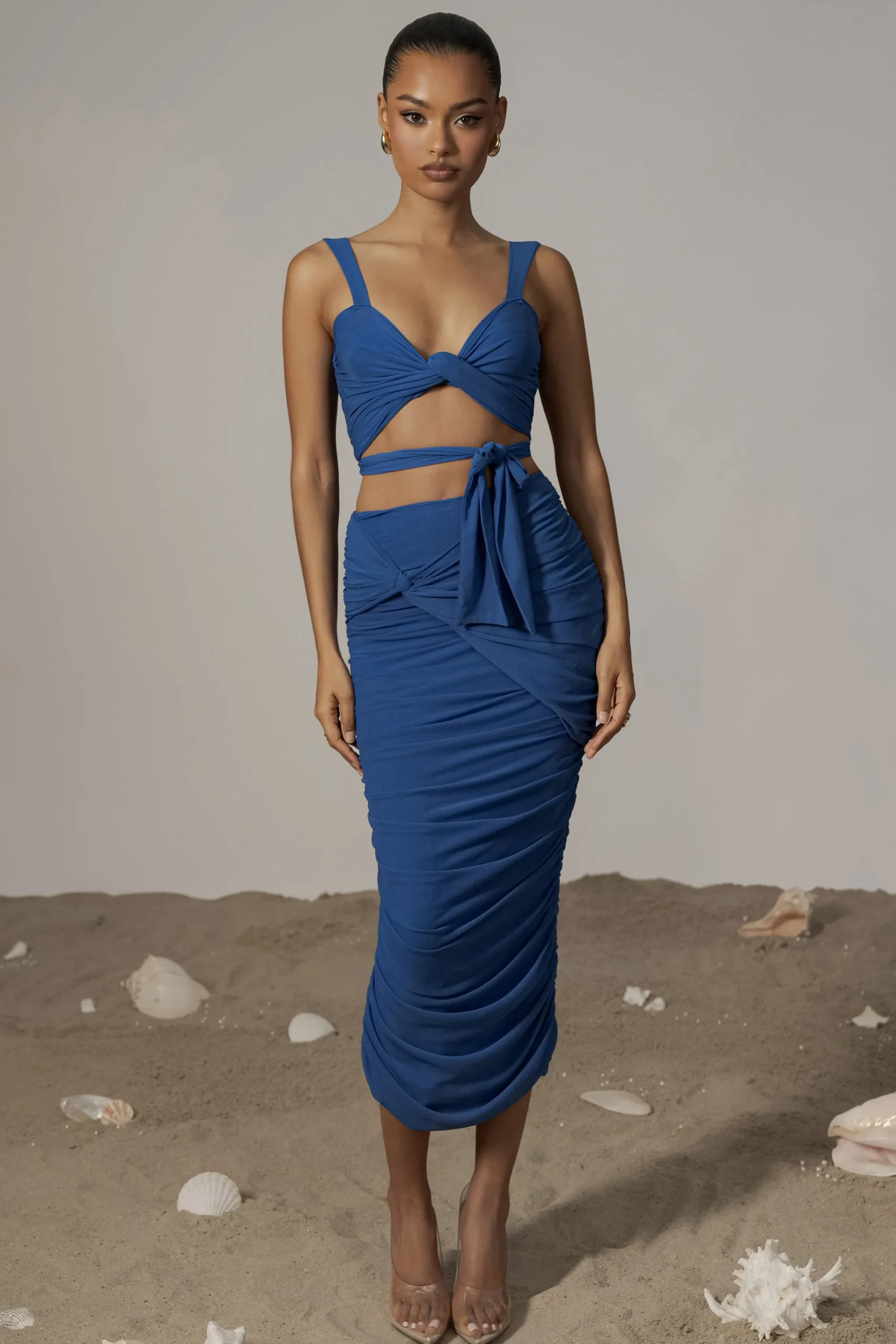 JLUXLABEL Royal Blue Extend Your Stay Skirt Set