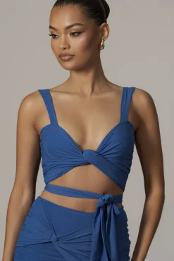 JLUXLABEL Royal Blue Extend Your Stay Skirt Set