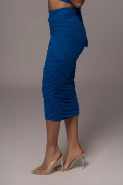 JLUXLABEL Royal Blue Extend Your Stay Skirt Set