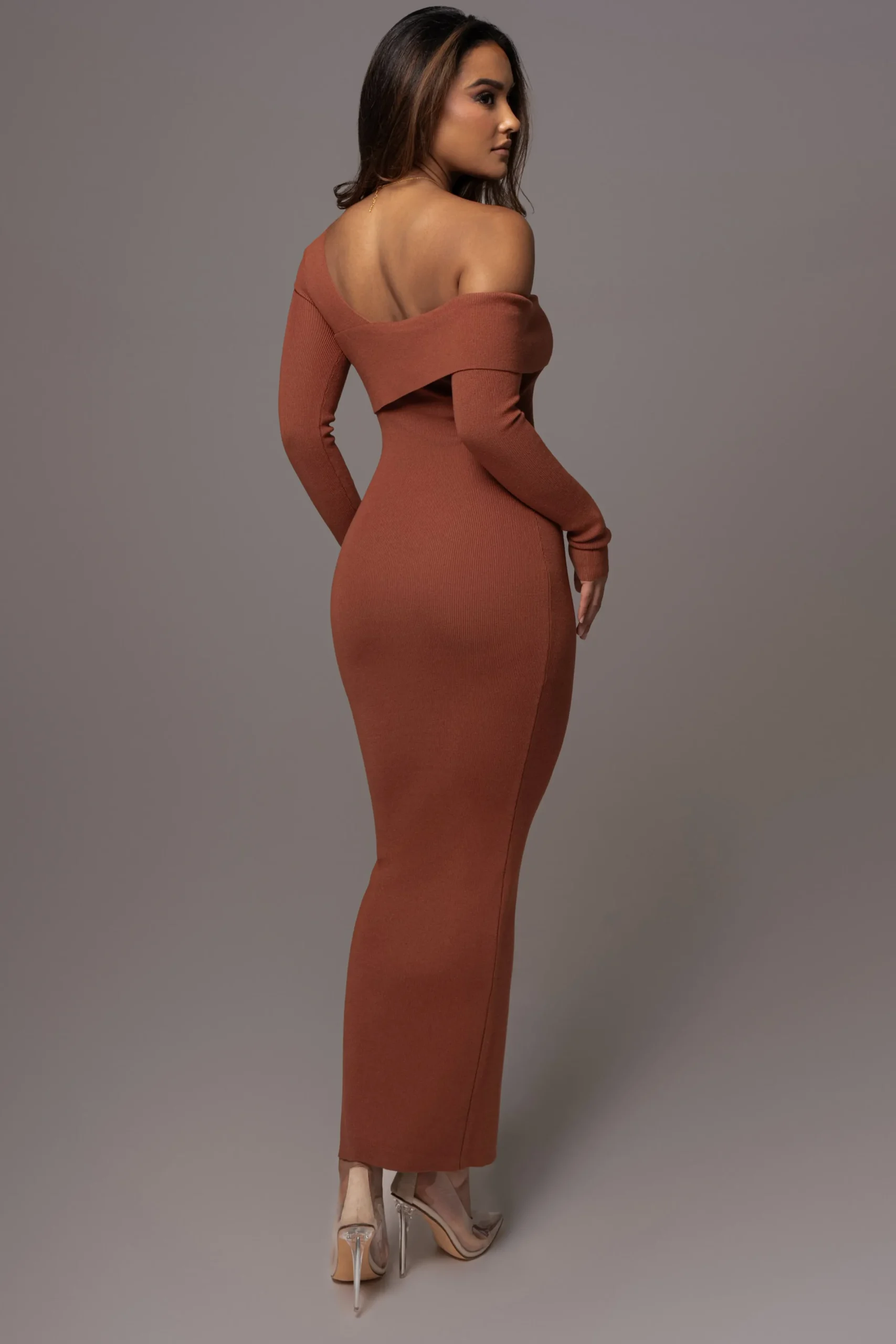 JLUXLABEL Rust Harper Knit Maxi Dress