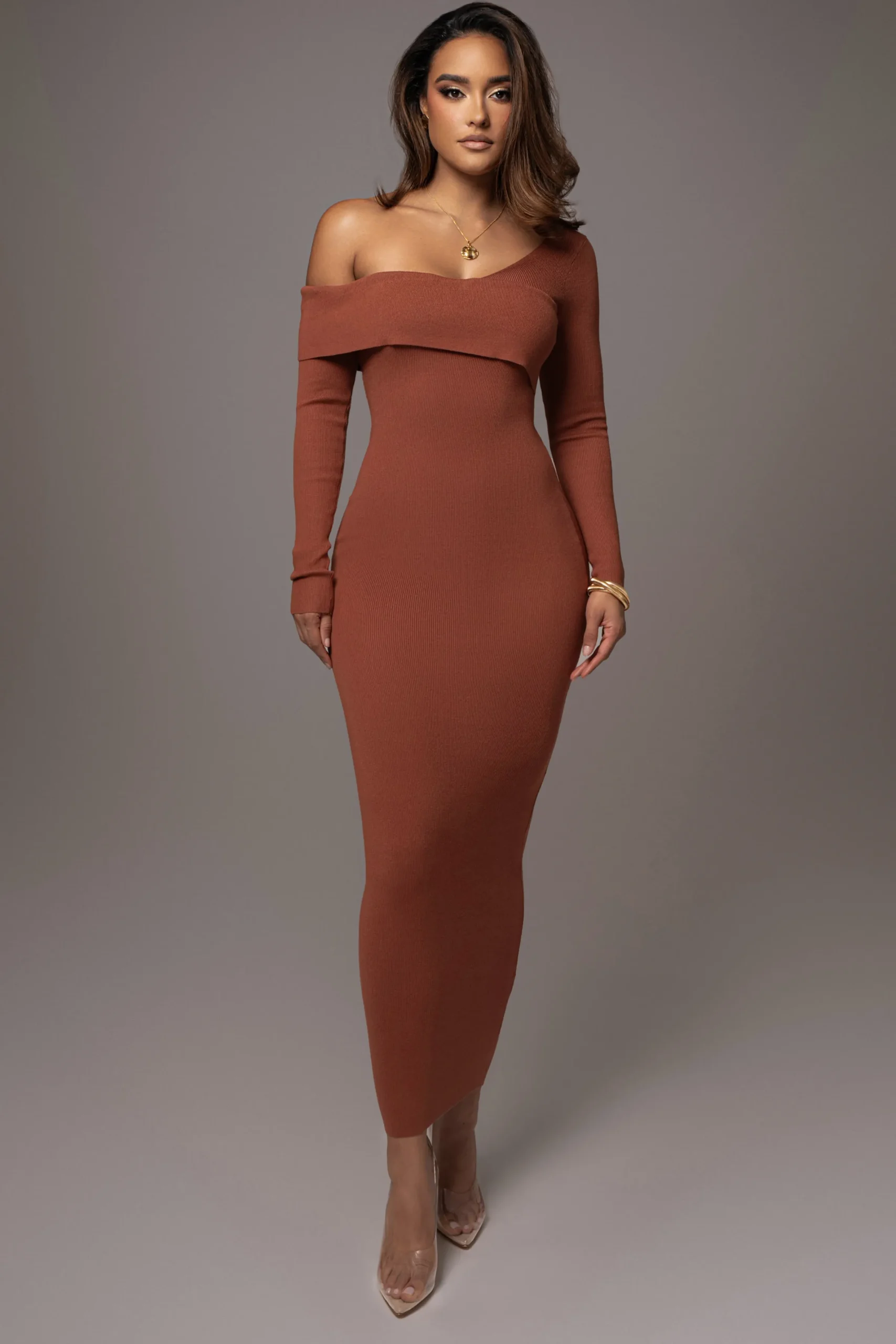 JLUXLABEL Rust Harper Knit Maxi Dress