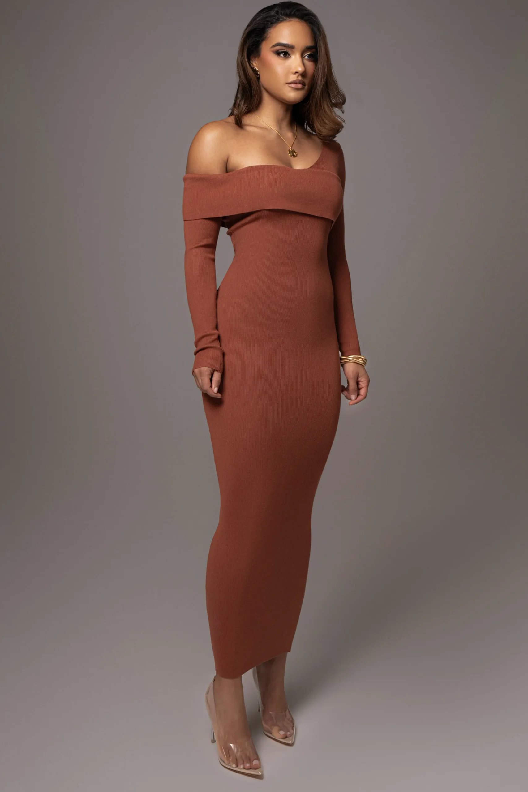 JLUXLABEL Rust Harper Knit Maxi Dress