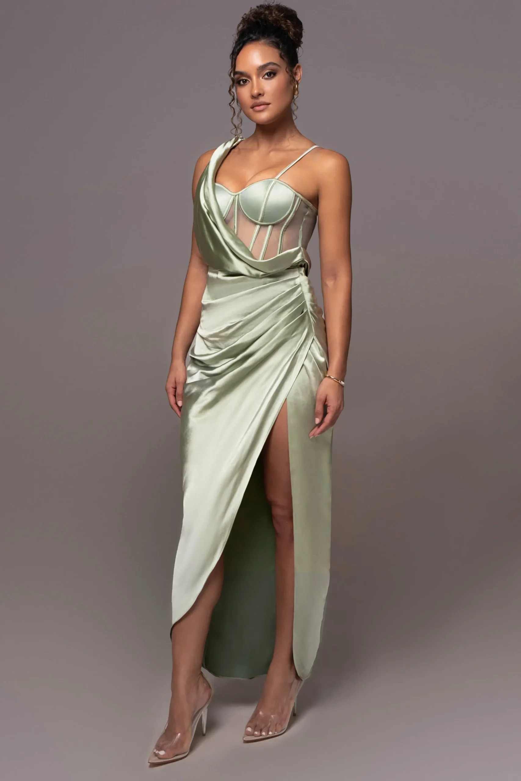 JLUXLABEL Sage Anastacia Drape Maxi Dress