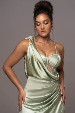 JLUXLABEL Sage Anastacia Drape Maxi Dress