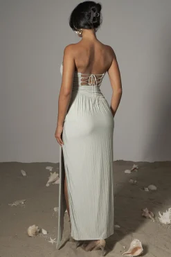 JLUXLABEL Sage Celestial Drape Maxi Dress