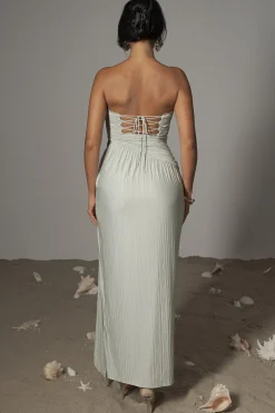 JLUXLABEL Sage Celestial Drape Maxi Dress