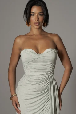 JLUXLABEL Sage Celestial Drape Maxi Dress