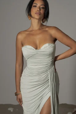 JLUXLABEL Sage Celestial Drape Maxi Dress